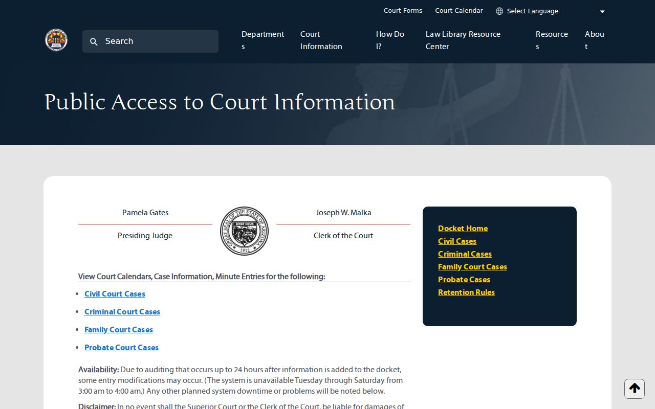Tempe resident lookup using Maricopa Superior Court docket modes